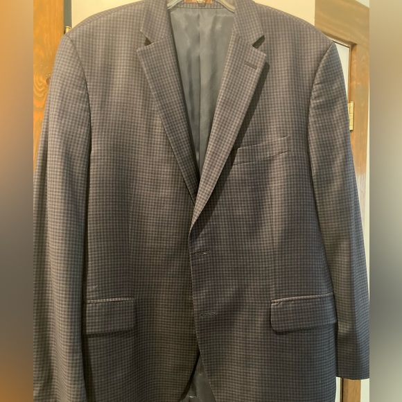 Peter Millar navy blue plaid/check sport coat 42R - Picture 2 of 3